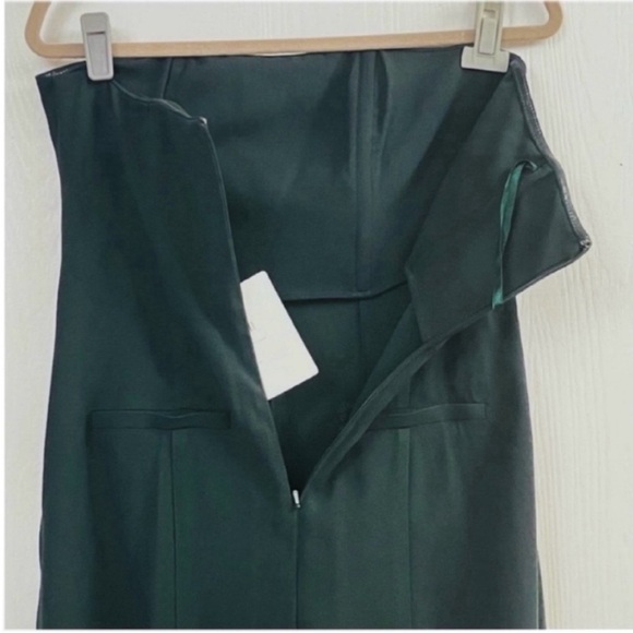 Diane Von Furstenberg Forrest Green Strapless Jumpsuit Sz 6 - Picture 7 of 11